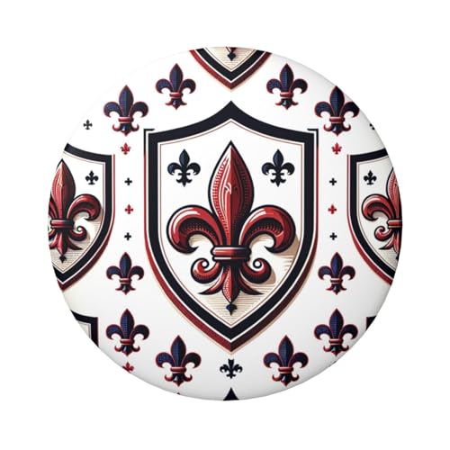 6 cm blutrote Lilien-Lisen-laminierte Pinback-Knöpfe, 5 Stück, runde Abzeichen mit glänzender Oberfläche und sicherer Pinback von Vortithora