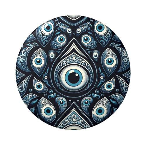 6 cm dunkelblaue türkische Tailsman laminierte Pinback-Knöpfe, 5 Stück, runde Abzeichen mit glänzender Oberfläche und sicherer Pinback von Vortithora