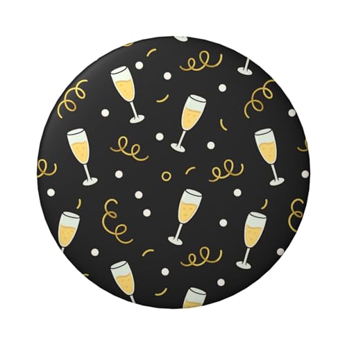 6 cm glitzernde Party-Weinglas-Knöpfe, laminiert, Pinback-Knöpfe, runde Abzeichen mit glänzender Oberfläche und sicherer Pinback-Verschluss von Vortithora