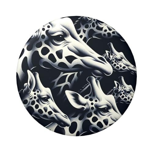 6 cm graue Giraffen, laminierte Pinback-Knöpfe, 5 Stück, runde Abzeichen mit glänzender Oberfläche und sicherer Pinback von Vortithora