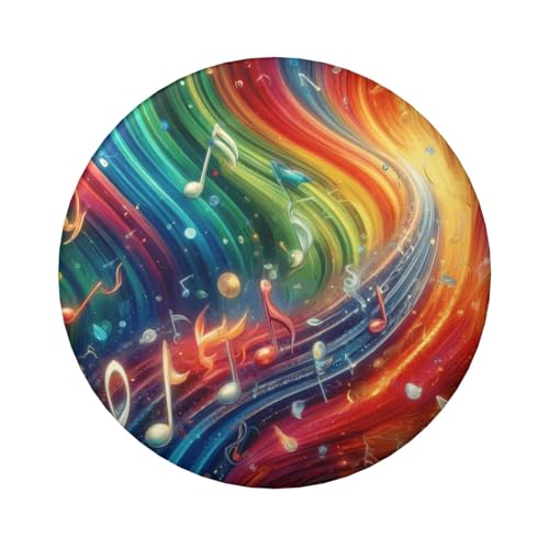 6 cm große, abstrakte, bunte Musiknoten, laminiert, Pinback-Knöpfe, 5 Stück, runde Abzeichen mit glänzender Oberfläche und sicherer Pinback von Vortithora