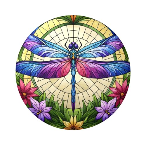 6 cm große, bunte Libellen-Tropical-Floral laminierte Pinback-Knöpfe 5 Stück, runde Abzeichen mit glänzender Oberfläche und sicherer Pinback von Vortithora