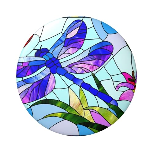 6 cm große, laminierte Libellen-Knöpfe mit glänzender Oberfläche und sicherer Pinback-Taste, 5 Stück von Vortithora