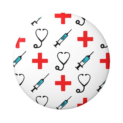 6 cm große, laminierte Pinback-Knöpfe für registrierte Krankenschwestern, runde Abzeichen mit glänzender Oberfläche und sicherem Pinback von Vortithora