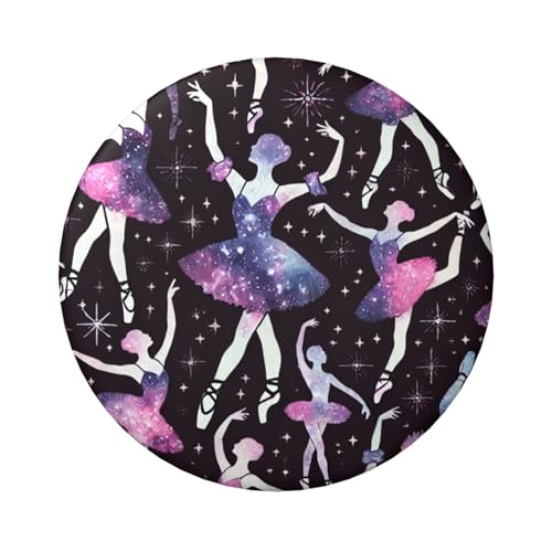 6 cm große, laminierte Pinback-Knöpfe mit Galaxie-Ballett-Tänzerin, runde Abzeichen mit glänzender Oberfläche und sicherer Pinback-Verschluss von Vortithora