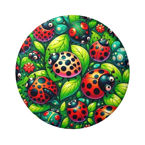 6 cm große, laminierte Pinback-Knöpfe mit Garten-Tierblättern, 5 Stück, runde Abzeichen mit glänzender Oberfläche und sicherer Pinback von Vortithora