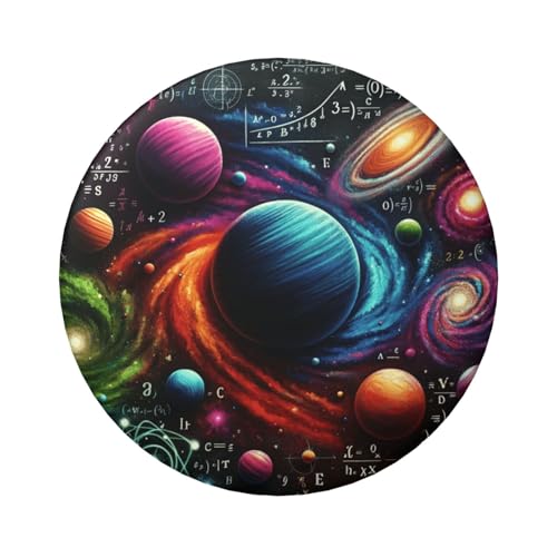 6 cm große, laminierte Pinback-Knöpfe mit Mathe-Planeten, runde Abzeichen mit glänzender Oberfläche und sicherem Pinback von Vortithora