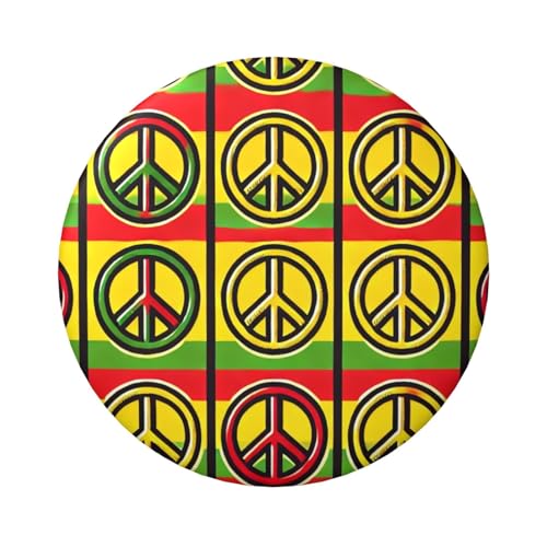 6 cm große, laminierte Pinback-Knöpfe mit Peace-Sign, 5 Stück, runde Abzeichen mit glänzender Oberfläche und sicherer Pinback von Vortithora