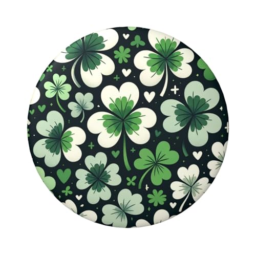 6 cm große, laminierte Pinback-Knöpfe mit St-Patricks-grünem Kleeblatt, runde Abzeichen mit glänzender Oberfläche und sicherer Pinback von Vortithora