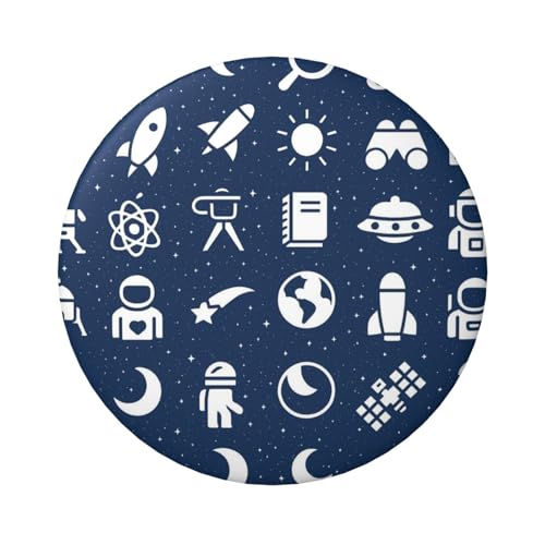 6 cm große, laminierte Pinback-Knöpfe mit Sternenhimmel-Astronautenmotiv, runde Abzeichen mit glänzender Oberfläche und sicherer Pinback von Vortithora
