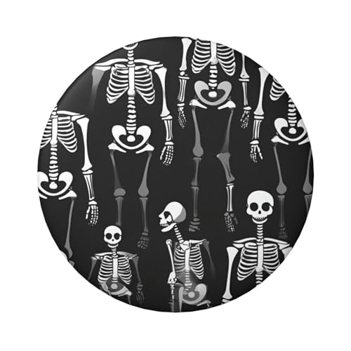 6 cm große, laminierte Pinback-Knöpfe mit Totenmuster, 5 Stück, runde Abzeichen mit glänzender Oberfläche und sicherer Pinback von Vortithora