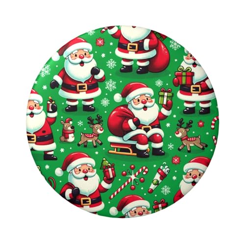 6 cm große, laminierte Pinback-Knöpfe mit Weihnachtsmann-Hirsch-Motiv, runde Anstecker mit glänzender Oberfläche und sicherer Pinback-Rückseite von Vortithora
