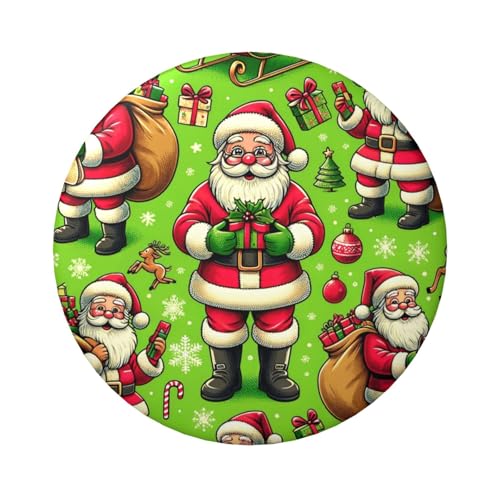 6 cm große, laminierte Pinback-Knöpfe mit Weihnachtsmann-Motiv, 5 Stück, runde Abzeichen mit glänzender Oberfläche und sicherer Pinback von Vortithora
