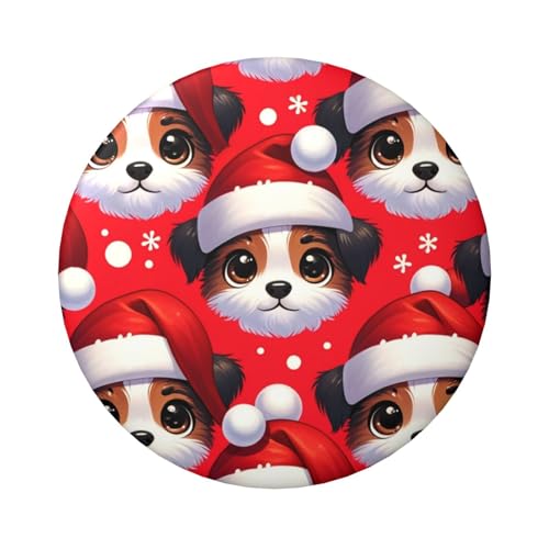 6 cm große, laminierte Pinback-Knöpfe mit Weihnachtsmann-Motiv, runde Anstecknadeln mit glänzender Oberfläche und sicherer Pinback-Rückseite von Vortithora