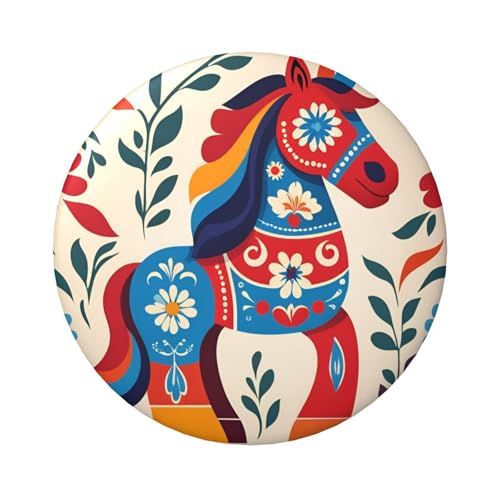 6 cm große, laminierte Pinback-Knöpfe mit abstraktem Blumenmuster, 5 Stück, runde Abzeichen mit glänzender Oberfläche und sicherer Pinback von Vortithora