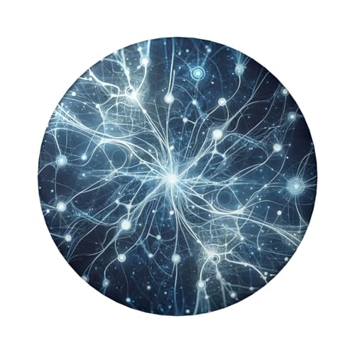 6 cm große, laminierte Pinback-Knöpfe mit abstrakter Neuronen, 5 Stück, runde Abzeichen mit glänzender Oberfläche und sicherer Pinback von Vortithora