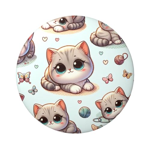 6 cm große, laminierte Pinback-Knöpfe mit britischer Kurzhaar-Katze, 5 Stück, runde Abzeichen mit glänzender Oberfläche und sicherer Pinback von Vortithora