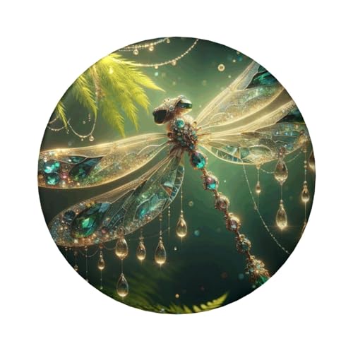 6 cm große, laminierte Pinback-Knöpfe mit magischer Libelle, runde Abzeichen mit glänzender Oberfläche und sicherem Pinback von Vortithora