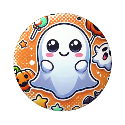 6 cm große Kawaii-Bats-Halloween-Kürbisse, laminiert, Pinback-Knöpfe, runde Abzeichen mit glänzender Oberfläche und sicherer Pinback-Rückseite, 5 Stück von Vortithora
