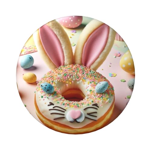 6 cm große Oster-Donuts-Eggs-Kaninchen-laminierte Pinback-Knöpfe, 5 Stück, runde Abzeichen mit glänzender Oberfläche und sicherer Pinback von Vortithora
