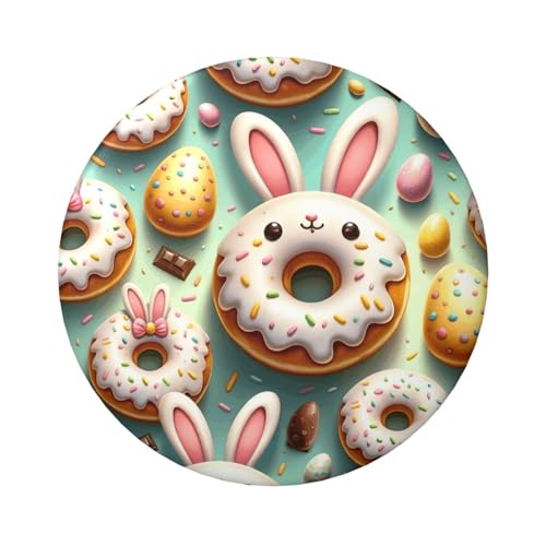 6 cm große Oster-Hasenohren-Donuts, laminiert, Pinback-Knöpfe, 5 Stück, runde Abzeichen mit glänzender Oberfläche und sicherer Pinback von Vortithora