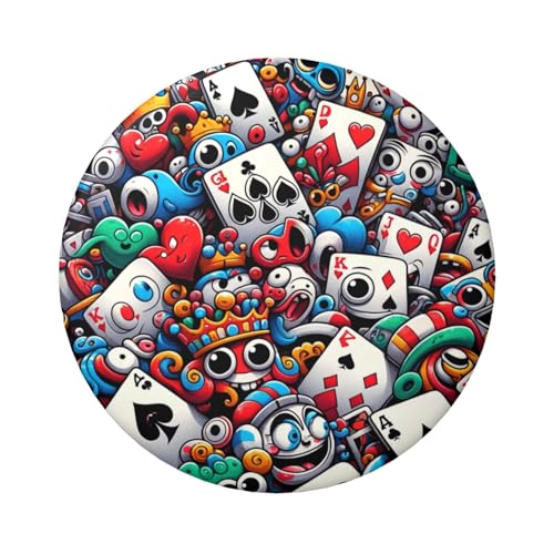 6 cm große Pokerkarten, laminierte Pinback-Knöpfe, 5 Stück, runde Abzeichen mit glänzender Oberfläche und sicherem Pinback von Vortithora