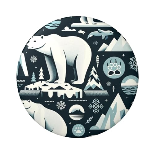 6 cm große laminierte Pinback-Knöpfe, Motiv: Polarbär-Nail-Eisberg, 5 Stück, runde Abzeichen mit glänzender Oberfläche und sicherer Pinback von Vortithora