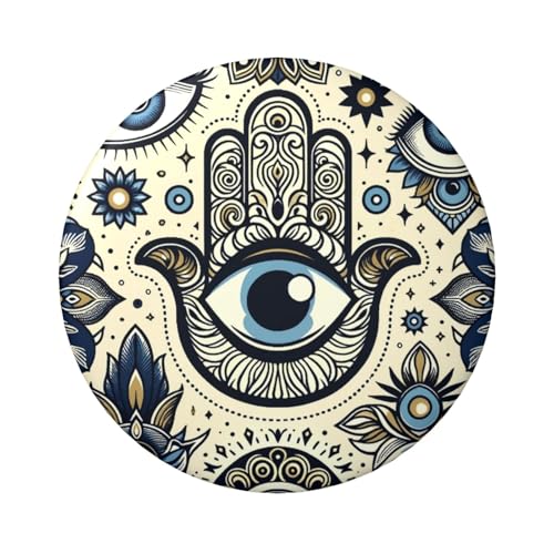 6 cm hand-Magical-Eye-Amulett, laminiert, Pinback-Knöpfe, 5 Stück, runde Abzeichen mit glänzender Oberfläche und sicherer Pinback von Vortithora