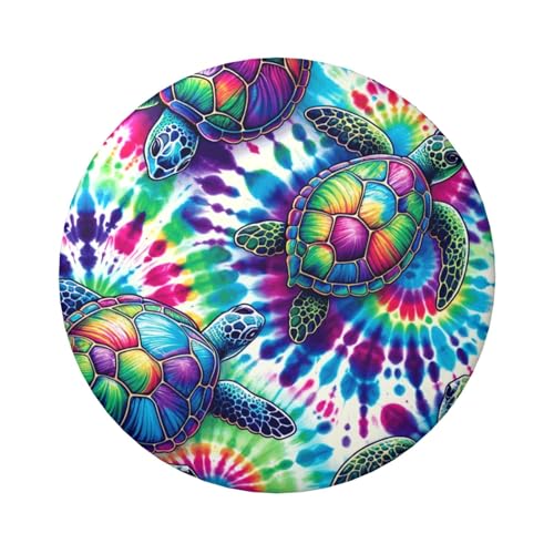 6 cm hawaiianische Krawatten-Schildkröten, laminiert, Pinback-Knöpfe, 5 Stück, runde Abzeichen mit glänzender Oberfläche und sicherer Pinback von Vortithora