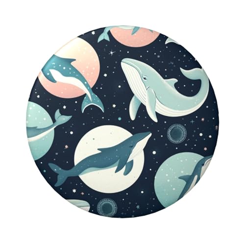 6 cm pastellfarbene Wal-Delfine, laminierte Pinback-Knöpfe, 5 Stück, runde Abzeichen mit glänzender Oberfläche und sicherer Pinback von Vortithora
