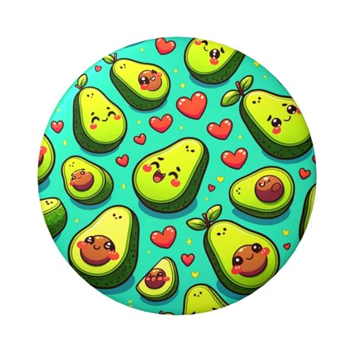 6 cm süße Cartoon-Avocado-laminierte Pinback-Knöpfe, 5 Stück, runde Abzeichen mit glänzender Oberfläche und sicherer Pinback-Verschluss von Vortithora