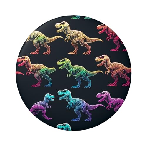 6 cm süße Regenbogen-Dinosaurier-Knöpfe, laminiert, 5 Stück, runde Abzeichen mit glänzender Oberfläche und sicherer Pinback von Vortithora