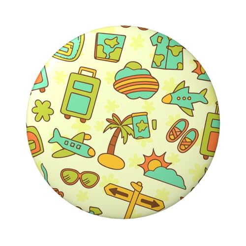 6 cm süße Tourismus-Symbole, laminiert, Pinback-Knöpfe, 5 Stück, runde Abzeichen mit glänzender Oberfläche und sicherer Pinback von Vortithora