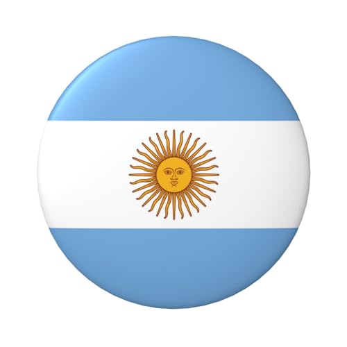 Laminierte Pinback-Knöpfe, 6 cm, Argentinien-Flagge, 5 Stück, runde Abzeichen mit glänzender Oberfläche und sicherer Pinback von Vortithora