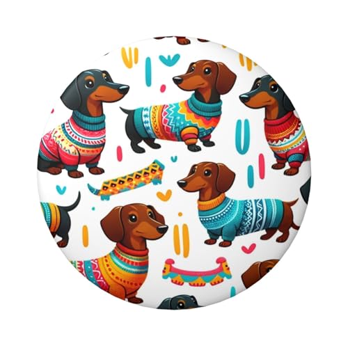 Laminierte Pinback-Knöpfe, 6 cm, Dackel, 5 Stück, runde Abzeichen mit glänzender Oberfläche und sicherer Pinback von Vortithora