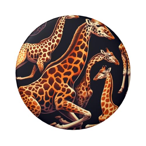 Laminierte Pinback-Knöpfe, 6 cm, Giraffenmuster, 5 Stück, runde Abzeichen mit glänzender Oberfläche und sicherer Pinback-Verschluss von Vortithora