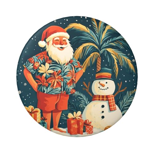Laminierte Pinback-Knöpfe, 6 cm, Hawaii, Weihnachten, Schneemann, Weihnachtsmann, 5 Stück, runde Abzeichen mit glänzender Oberfläche und sicherer Pinback von Vortithora