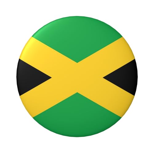 Laminierte Pinback-Knöpfe, 6 cm, Jamaika-Flagge, 5 Stück, runde Abzeichen mit glänzender Oberfläche und sicherer Pinback-Verschluss von Vortithora