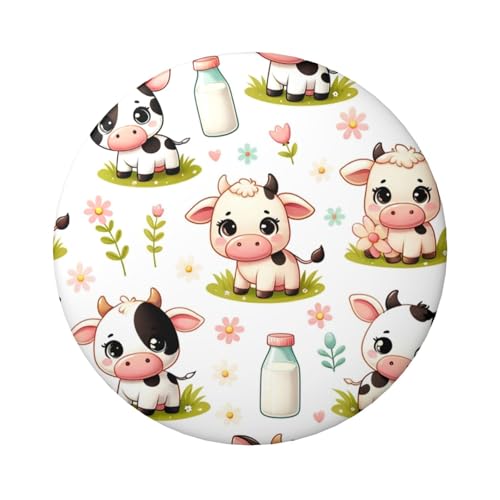 Laminierte Pinback-Knöpfe, 6 cm, Milchkuh-Cartoon, 5 Stück, runde Abzeichen mit glänzender Oberfläche und sicherer Pinback von Vortithora
