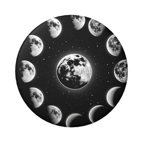 Laminierte Pinback-Knöpfe, 6 cm, Mondphasen, Sterne, 5 Stück, runde Abzeichen mit glänzender Oberfläche und sicherer Pinback von Vortithora