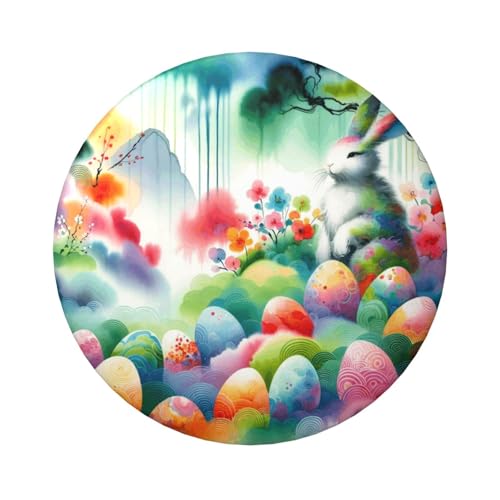 Laminierte Pinback-Knöpfe, 6 cm, Motiv: Oster-Hasen-Eier, 5 Stück, runde Abzeichen mit glänzender Oberfläche und sicherer Pinback-Verschluss von Vortithora