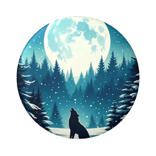 Laminierte Pinback-Knöpfe, 6 cm, Motiv: Wolf-Heulender Wald, 5 Stück, runde Abzeichen mit glänzender Oberfläche und sicherer Pinback von Vortithora