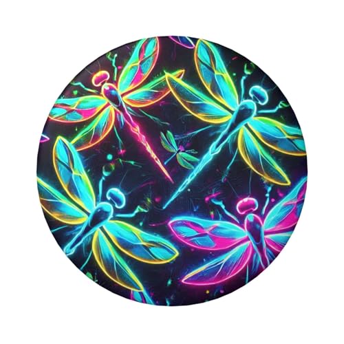 Laminierte Pinback-Knöpfe, 6 cm, Neon-Libellen, 5 Stück, runde Abzeichen mit glänzender Oberfläche und sicherer Pinback von Vortithora