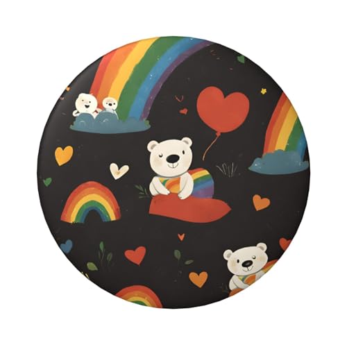 Laminierte Pinback-Knöpfe, 6 cm, Regenbogen-Bär-Love, 5 Stück, runde Abzeichen mit glänzender Oberfläche und sicherer Pinback von Vortithora