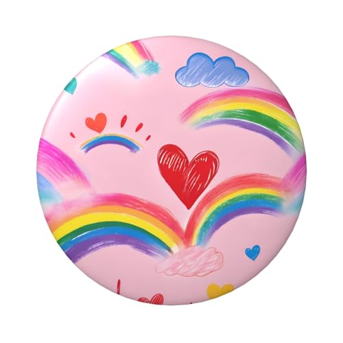 Laminierte Pinback-Knöpfe, 6 cm, Regenbogen-Herz, 5 Stück, runde Abzeichen mit glänzender Oberfläche und sicherer Pinback von Vortithora