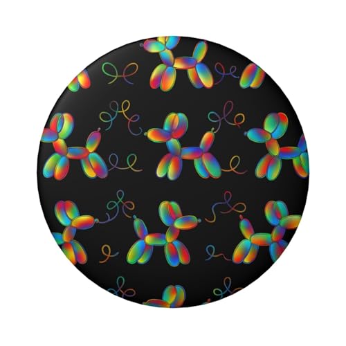 Laminierte Pinback-Knöpfe, 6 cm, Regenbogen-Hundeballon-Muster, 5 Stück, runde Abzeichen mit glänzender Oberfläche und sicherer Pinback von Vortithora