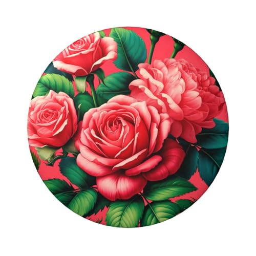 Laminierte Pinback-Knöpfe, 6 cm, Rosen, Blumenmuster, 5 Stück, runde Abzeichen mit glänzender Oberfläche und sicherer Pinback von Vortithora