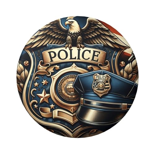 Laminierte Pinback-Knöpfe, 6 cm, amerikanisches Polizei-Muster, 5 Stück, runde Abzeichen mit glänzender Oberfläche und sicherer Pinback-Verschluss von Vortithora