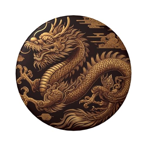 Laminierte Pinback-Knöpfe, 6 cm, asiatischer Drache, 5 Stück, runde Abzeichen mit glänzender Oberfläche und sicherer Pinback von Vortithora