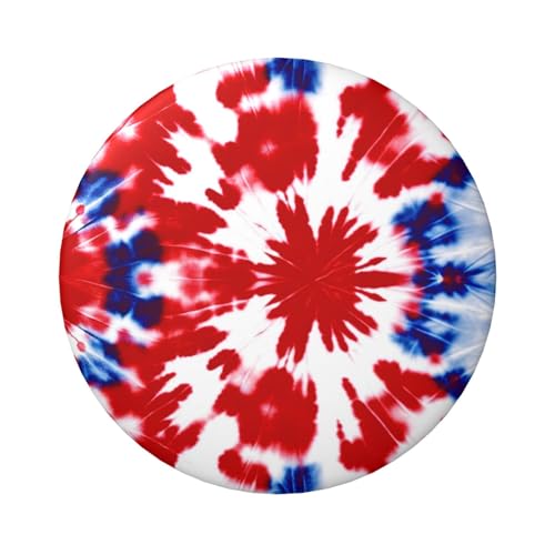 Laminierte Pinback-Knöpfe, 6 cm, blau-rot, Batik-Muster, 5 Stück, runde Abzeichen mit glänzender Oberfläche und sicherer Pinback-Verschluss von Vortithora